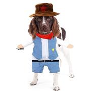 DELIFUR Halloween Cat Cowboy Costume - Christmas Pet Outfit for Special Events, Party - West Cowboy Uniform With Hat, Funny Pet Clothing (S)