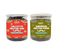 Delight Foods Calcutta Meetha Paan Without Supari |Sweet Paan Hygienically Packed Traditional Mukhwas & Paan - Premium Mouth Freshener (Caclutta Paan 300g + Banarasi Paan 300g)