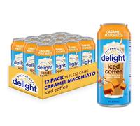 Delight Ready-to-Enjoy Caramel Macchiato Iced Coffee - Smooth, Creamy, and Refreshingly Chilled, Pack of 12 x 500ml