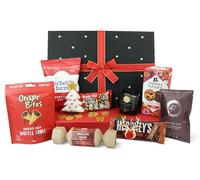 DelightBox Festive Christmas Chocolate Gift Hamper with Sweet and Savory Snacks Cookies Cracker & Candle | Xmas Gift for Adults & Family - Holiday Choco Treats