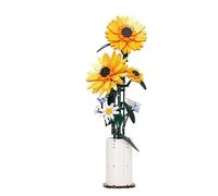 DelightCube Sunflower Mini Building Blocks Set, 821PCS DIY Assembly MOC Flower Model Set, Artificial Block Flower Kit, Decorative Home Accessories, for Adults Teens