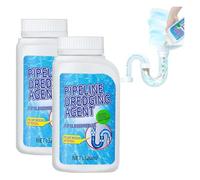 Delighteal Drain Cleaner, Pipeline Dredging Agent,Dredge Blast Pipe Cleaner,Powerful Pipe Dredging Agent for Kitchen and Toilet Pipelines - Dissolves 200+ Blockages,Drain Clog Remove (2PC)