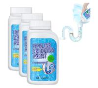 Delighteal Drain Cleaner, Pipeline Dredging Agent,Dredge Blast Pipe Cleaner,Powerful Pipe Dredging Agent for Kitchen and Toilet Pipelines - Dissolves 200+ Blockages,Drain Clog Remove (3PC)