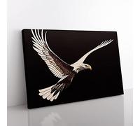 Delightful Eagle Bird Canvas Wall Art Print Ready to Hang, Framed Picture for Living Room Bedroom Home Office Décor, 76x50 cm (30x20 Inch)