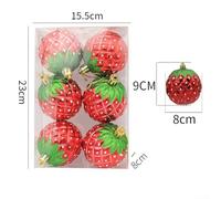Delightful Plastic Strawberries as Tree Ornaments for a Merry Xmas Experience (8cm)