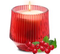 Delightful Red Currants Gooseberry & Roses Scented Candles, Tempting Berry Wild Roses Candle Gifts for Women & Mom, Valentine's Day, Christmas, New Home Present, Soy Wax Aromatherapy Candle