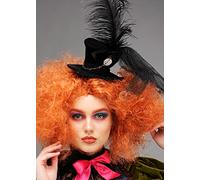Delights Ladies Deluxe Black Mad Hatter Mini Top Hat