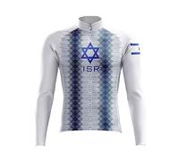 DELIGUO Men's Cycling Jerseys - Israel Cycling Clothes Long Sleeve Jersey Motocross Jacket Road Shirt Bicycle Tops Bike Mountain Pocket Wear Sweater,As Shown,Xl