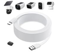 delilyn 25ft Power Cable for eufy SoloCam S220/S340, C210, Power Extension Cable for eufyCam 3/S330, 3C/S300, Weatherproof Flat Charging Cord for eufy Indoor Cam S350/C220/C210, Indoor Outdoor Use