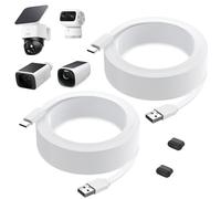 delilyn 2Pack Power Cable for eufy SoloCam S220/S340, C210, Power Extension Cable for eufyCam 3/S330, 3C/S300, Weatherproof Flat Charging Cord for eufy Indoor Cam S350/C220/C210, Indoor Outdoor Use