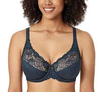 Delimira Women's Beauty Lace Non Padded Minimiser Full Figure Underwire Bra Sargasso 36H