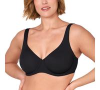 Delimira Women's Confishape Scoop Neck Balconette Bra Support Underwire Unlined Full Coverage Plus Size Bras Black 40C