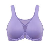 Delimira Women's Front Fastening Bras Posture Plus Size Underwire Unlined Plunge Back Support Seamless Bra Water Lily Purple 44B