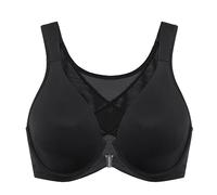 Delimira Women's Front Fastening Bras Posture Plus Size Underwire Unlined Plunge Back Support Seamless Bra Black 38DD
