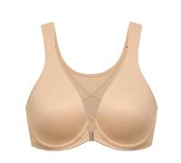 Delimira Women's Front Fastening Bras Posture Plus Size Underwire Unlined Plunge Back Support Seamless Bra Warm Beige 42C