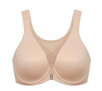 Delimira Women's Front Fastening Bras Posture Plus Size Underwire Unlined Plunge Back Support Seamless Bra Beige 38F