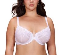 DELIMIRA Women's Front Fastening Lace Underwire Bras White 40DD