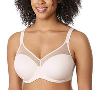 DELIMIRA Women's Full Coverage Underwire Bras Rose White 40DD
