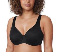 Delimira Women's Minimiser Bra Plus Size Non Padded Underwired Seamless Comfort Bras Black 46C