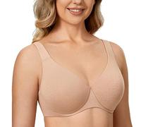 DELIMIRA Women's Minimiser Bra Plus Size Non Padded Underwired Seamless Comfort Bras Oatmeal Heather 34G