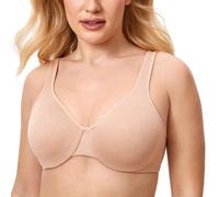 Delimira Women's Minimiser Bra Plus Size Non Padded Underwired Seamless Comfort Bras Oatmeal Heather 40DD