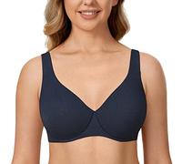Delimira Women's Minimiser Bra Plus Size Non Padded Underwired Seamless Comfort Bras Sapphire Heather 46E