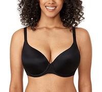 DELIMIRA Women's Padded T Shirt Bra Comfort Plus Size Full Coverage Seamless Support Underwire Bras Black 32DD