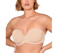 Delimira Women's Strapless Bra Push Up for Bigger Bust Multiway Underwire Smooth Bandeau Bra Beige 38F