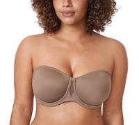 Delimira Women's Strapless Bras for Bigger Bust Non Padded Smooth Underwire Brown Purple 36B