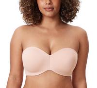 Delimira Women's Strapless Bras Underwire Support Non Padded Plus Size Minimiser Bra Apricot Pink 40D