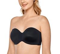 DELIMIRA Women's Strapless Bras Underwire Support Non Padded Plus Size Minimiser Bra Black 40DD