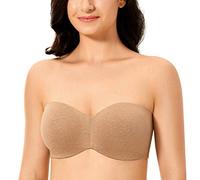 Delimira Women's Strapless Bras Underwire Support Non Padded Plus Size Minimiser Bra Chanterelle 40D
