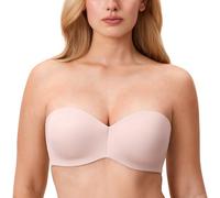 DELIMIRA Women's Strapless Bras Underwire Support Non Padded Plus Size Minimiser Bra Gentle Rose 34G