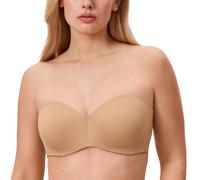 DELIMIRA Women's Strapless Bras Underwire Support Non Padded Plus Size Minimiser Bra Natural 38B