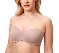 Delimira Women's Strapless Bras Underwire Support Non Padded Plus Size Minimiser Bra Sea Fog 34E