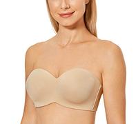 Delimira Women's Strapless Bras Underwire Support Non Padded Plus Size Minimiser Bra Taupe Tan 38D