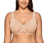 Delimira Women's Support Bra Padded Plus Size Underwired Full Cup T Shirt Seamless Bra Beige 30D