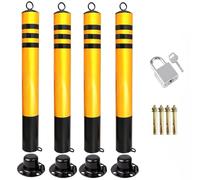 Delineator Post Cone Driveway Caution Sign 75Cm/ 90Cm/ 110Cm Tall Detachable Driveway Security Bollards, Noticeable Traffic Delineators Post For Warning Or Precaution, Channel,4 Pack H 110cm/44inch