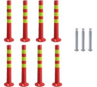 Delineator Post Cone Driveway Caution Sign Security Parking Bollards 45Cm/ 75Cm Height, Flexible Driveway Barrier Cones Caution Bollards For Traffic Control, Reflective Channe,8 Pack 45cm H Red+yello