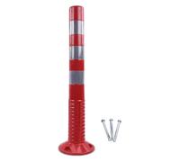 Delineator Post,Traffic Safety Cones, Conical Traffic Delineation Posts Plastic Barrier Reflective Tape Parking Post with Expansion Bolts for Public Area Driveway Walkway(Red and Silver,4 Pack)