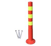 Delineator Post,Traffic Safety Cones, Delineation Posts PU Anti -Stress Traffic Safety Cones with Reflective Collars for Road Roads Underground Garage Driveway Park(Orange,4 Pack)