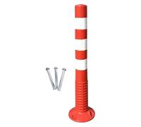 Delineator Post,Traffic Safety Cones, Delineation Posts PU Anti -Stress Traffic Safety Cones with Reflective Collars for Road Roads Underground Garage Driveway Park(White,4 Pack)
