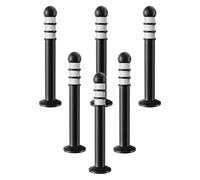 Delineator Post,Traffic Safety Cones, Safety Bollard for Parking Lot Portable Road Cones for Traffic Crowd Control Black Delineator Posts with Reflective Collars & Screw(6 Pack)