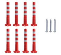 Delineator Post,Traffic Safety Cones, Security Parking Bollards 45cm/ 75cm Height Flexible Driveway Barrier Cones Caution For Traffic Control Reflective Channeliz(8 Pack,75cm H Red+white)