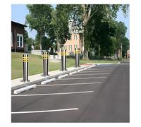 Delineator Post,Traffic Safety Cones, Steel Traffic Delineator Posts Bollard Post for Parking Lot Road Consruction Safety Barrier with Weighted Base & Padlock(H23.6in 4pack)