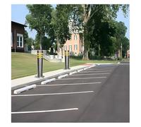 Delineator Post,Traffic Safety Cones, Steel Traffic Delineator Posts Bollard Post for Parking Lot Road Consruction Safety Barrier with Weighted Base & Padlock(H23.6in 2pack)