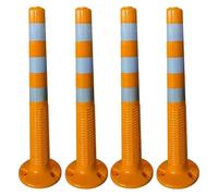 Delineator Post,Traffic Safety Cones, Temporary Traffic Cones for Construction/Maintenance Zones/Traffic Delineation,Reflective Plastic Road Safety Bollard/Parking Delineator(4 pack)