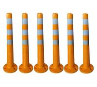 Delineator Post,Traffic Safety Cones, Temporary Traffic Cones for Construction/Maintenance Zones/Traffic Delineation,Reflective Plastic Road Safety Bollard/Parking Delineator(6 pack)