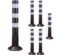 Delineator Posts Safety Cones, Driveway Caution Sign + Reflective Band, 30in Tall Commercial Parking Lot Plastic Traffic Barrier Cones For Road Night Visual