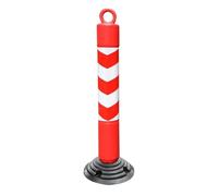 Delineator Posts With Base, Portable Traffic Cones With White Reflective Collar, Heavy Duty Spring Rubber Base Parking Pole For Construction Site Facility Management(B 80CM)